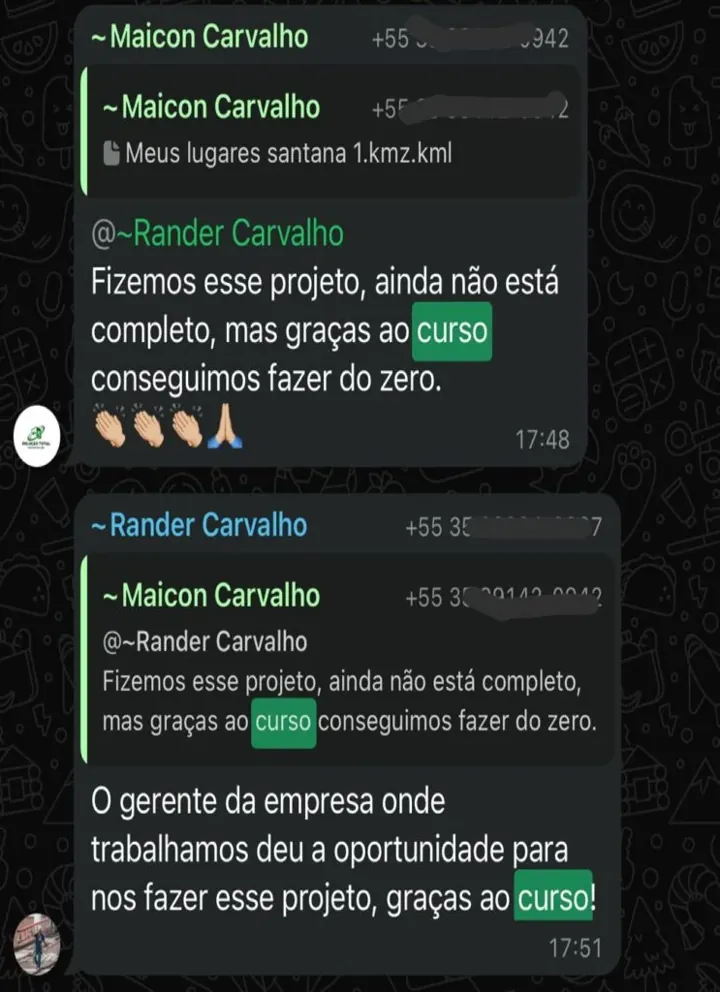 Depoimento de aluno: projeto realizado graças ao curso